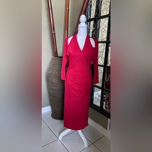 Women’s Red Miss Tina M Wrap Around Dress Modal/Spandex 95/5 Great condition